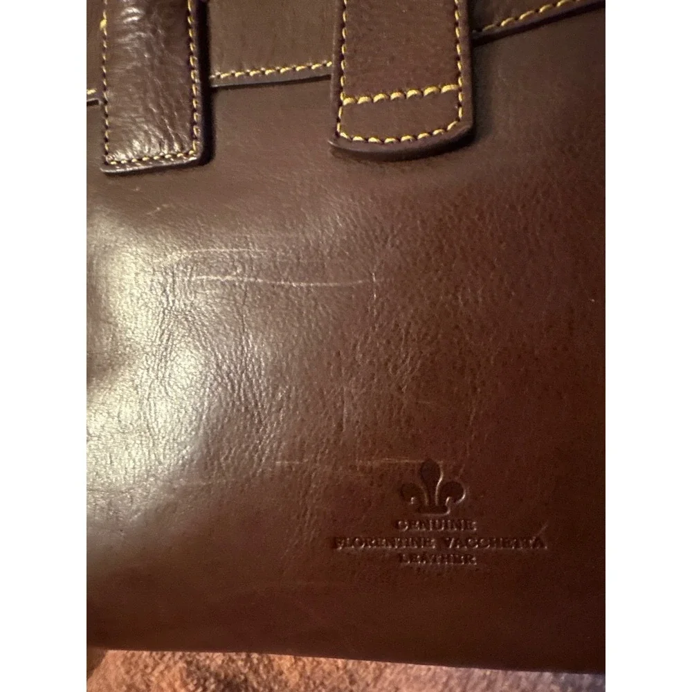 Dooney Bourke Florentine Vacchetta Satchel Brown Leather Crossbody